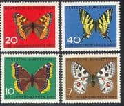Germany 1962 Butterflies / Insects / Welfare / Nature / Animation 4v set (b372)