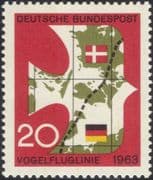 Germany 1963 Bird-flight Line/ Railway/ Rail/ Transport/ Birds/ Trains/ Maps 1v (n45454)
