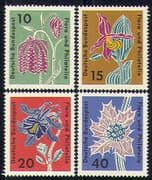 Germany 1963 Flowers/ Orchids/ Lily/ Plants/ Nature/ Animation 4v set (n29597)