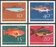 Germany 1964 Cod/ Carp/ Herring/ Nature/ Fish/ Marine/ Animation/ Welfare Fund 4v set (n29606)
