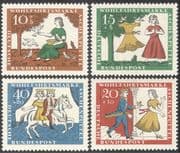 Germany 1965 Cinderella/ Fairy Tales/ Children's Stories/ Horses/ Welfare Fund 4v set (n29604)