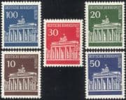 Germany 1966 Brandenburg Gate/ Buildings/ Architecture/ Heritage/ History 5v set (n28596)