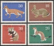 Germany 1967 Welfare Fund/ Fox/ Rabbit/ Hamster/ Stoat/ Animals/ Nature/ Wildlife 4v set (n29605)