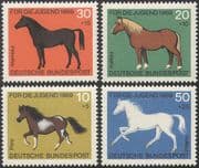 Germany 1969 Horses / Pony/ Animals / Nature / Welfare Fund/ Transport/ Sport 4v set (n28065)