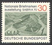 Germany 1970 Saar Stamp Exhibition/ Mettlach/ River/ Forest/ Stamp-on-Stamp/ S-on-S/ StampEx 1v (n42078)