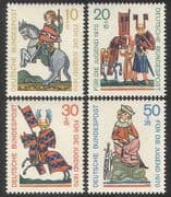 Germany 1970 Welfare / Horses / Music / Knights / Armour / Singing / Animals 4v set (n39105)