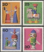Germany 1971 Puppets/ Horseman/ Wooden Toys/ Welfare Fund/ Health 4v set (g10130)