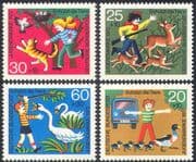 Germany 1972 Child Welfare/ Animals/ Birds/ Cat/ Lorry/ Ducks/ Animation 4v set (n27935)