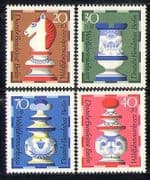 Germany 1972 Faience Ceramics/ Chess/ Sports/ Art/ Board Games 4v set (n28114)