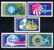 Germany 1972 Sports/ Motorcycle/ Plane/ Shooting/ Parachute/ Ship/ Sailing/ Bike 5v set (n27909)