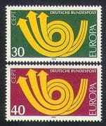 Germany 1973 Europa / CEPT / Communication / Posthorn / Animation 2v set (n35753)