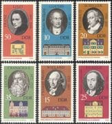 Germany 1973 Liszt/ Goethe/ Schiller/ Music/ Composers/ Writers/ Artists/ Art/ People/ Buildings/ Architecture 6v set (n43603)