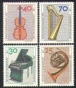 Germany 1973 Music / Instruments / Violin / Piano / French Horn / Harp 4v set (n36463)