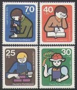 Germany 1974 Youth / Work / Books / Dance / Construction / Research / Education 4v (n35356)