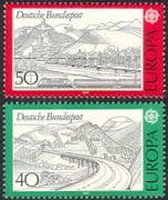 Germany 1977 Europa/ Trains/ Rail/ Railway/ Motorway/ Roads/ Transport 2v set (n25711)