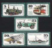 Germany 1977 Transport / Steam Train / Planes / Tram / Car / Ship / Boats 5v set (n27225)