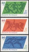 Germany 1980 Sports Fund/ Football/ Dressage/ Equestrian/ Horses/ Skiing/ Games 3v set (n27514)