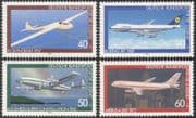Germany 1980 Youth Welfare/ Planes/ Glider/ Aircraft/ Aviation/ Transport 4v set (n42087)