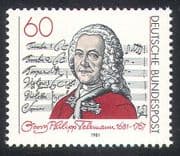 Germany 1981 Georg Telemann/ Music/ Composer/ People/ Musical Score 1v (n31595)