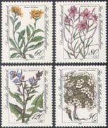 Germany 1983 Welfare Fund/ Endangered Plants/ Alpine Flowers/ Nature/ Willow/ Thistle 4v set (n31287)
