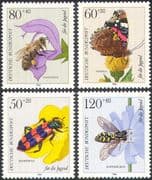 Germany 1984 Youth Welfare/ Butterfly/ Honey Bee/ Beetle/ Fly/ Insects/ Butterflies 4v set b3318