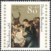 Germany 1985 Christmas/ Greetings/ Nativity/ Art/ Artist/ Painting/ Cattle 1v (g10106)