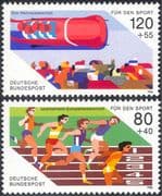 Germany 1986 Sports Fund/ Bobsleigh/ Bob Sled/ Running/ Athletics/ Animation 2v set (n27510)