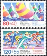 Germany 1987 Sports Fund/ Sailing/ Yachts/ Boats/ Skiing/ Animation 2v set (n27511)