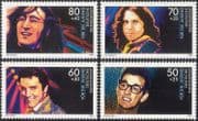 Germany 1988 Health/ Welfare/ Pop Music/ People/ Elvis/ John Lennon/ Jim Morrison/ Buddy Holly/ Arts 4v set (n31279)