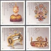 Germany 1988 Jewellery/ Gold/ Silver/ Gems/ Crown/ Statue/ Flowers/ Art/ Craft/ Carving 4v set (n21386)