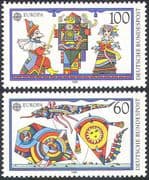 Germany 1989 Europa/ Toys/ Puppets/ Clown/ Robot/ Kites/ Animation 2v set (n27691)