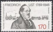 Germany 1989 List/ Economy/ Economist/ Trains/ Steam Engine/ Rail/ Railway/ People/ Transport 1v (n27490)