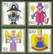 Germany 1990 Christmas/ Greetings/ Angels/ Soldier/ Animation 4v set (n27968)