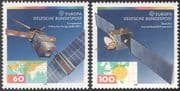 Germany 1991 Europa/ Europe in Space/ Communication Satellites/ Maps 2v set (b285)