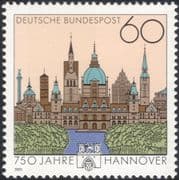 Germany 1991 Hanover/ Town Buildings/ Architecture/ Clock/ Tower/ Church 1v (n44955)