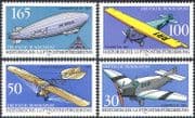 Germany 1991 Zeppelin/ Planes/ Aircraft/ Aviation/ Balloons/ Transport 4v set (b5365)