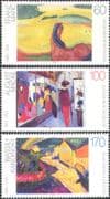 Germany 1992 Art/ Paintings/ Horse/ Houses/ Rainbow/ Fashion/ Artists/ Modern 3v set (n31288)