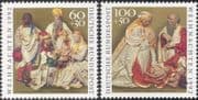 Germany 1992 Christmas/ Greetings/ Nativity/ Magi/ Kings/ Carving/ Art 2v set (g10111)