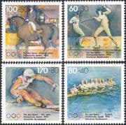 Germany 1992 Olympics/ Sports/ Games/ Horses/ Rowing/ Fencing/ Skiing 4v set (n27937)