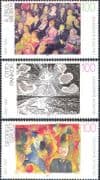 Germany 1993 Art/ Artists/ Paintings/ Sun/ Theatre/ People/ Contemporary/ Abstract/ Modern 3v set (n31290)