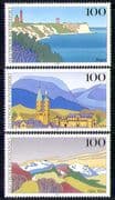 Germany 1993 Landscapes/ Harz Mountains/ Lighthouse/ Church/ Buildings/ Architecture 3v set (n21882)