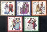 Germany 1994 Traditional Costumes/ Welfare Fund/ Clothes/ Clothing/ Textiles/ Design 5v set (n21881)