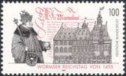Germany 1995 Diet of Worms/ Friedreich III/ Manuscript/ Buildings/ Martin Luther/ Religion 1v n45375