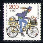 Germany 1995 Stamp Day / Bike / Bicycle / Cycling / Transport / Postwoman 1v (n27963)