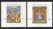 Germany 1996 Christmas / Nativity / Magi / Cattle / Donkey / Art / Paintings 2v set (n38991)