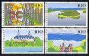 Germany 1996 Landscapes/ Castles/ Trees/ River Saar/ Nature/ Buildings/ Architecture 4v set (n31282)