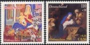 Germany 2001 Christmas/ Greetings/ Nativity/ Art/ Paintings/ Artists/ Shepherds 2v set (g10117)