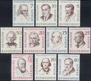 Germany (B) 1957 Art/ Theatre/ Zoo/ Science/ Politics/ People/ Portraits 10v set (n41176)