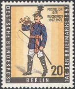 Germany (B) 1957 Stamp Day/ Postman/ Uniforms/ Mail/ Post/ Letters 1v (n41184)