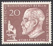 Germany (B) 1960 Robert Koch/ Medical/ Health/ Welfare/ TB/ Bacteria/ People/ Microscope 1v n24830